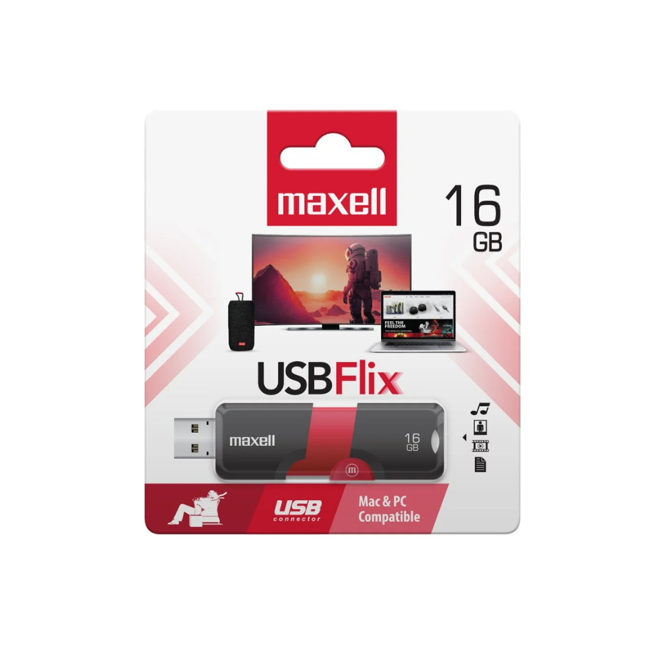 USB Flix Maxell, 16GB Red
