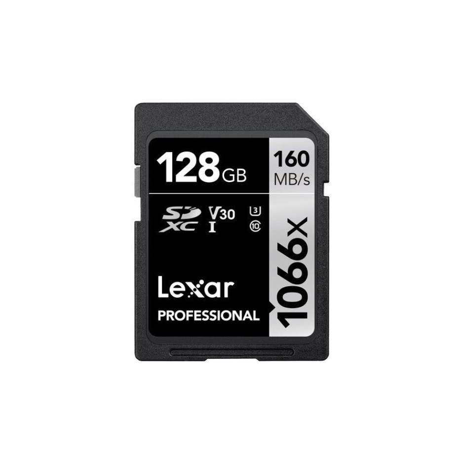 Memoria SDXC Lexar Professional, 128GB, 160MB/s, UHS-I, U3, V30, 4K, clase 10