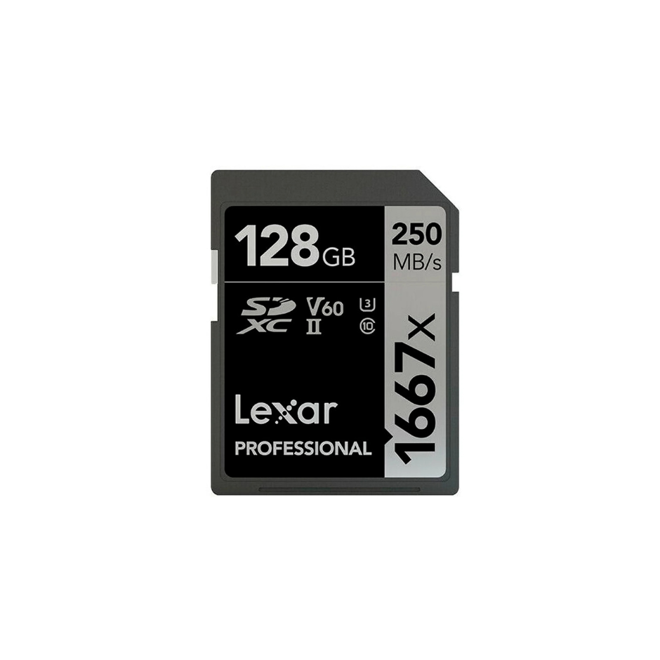 Memoria SDXC Lexar Professional, 128GB, 250MB/s, UHS-II, U3, V60, clase 10