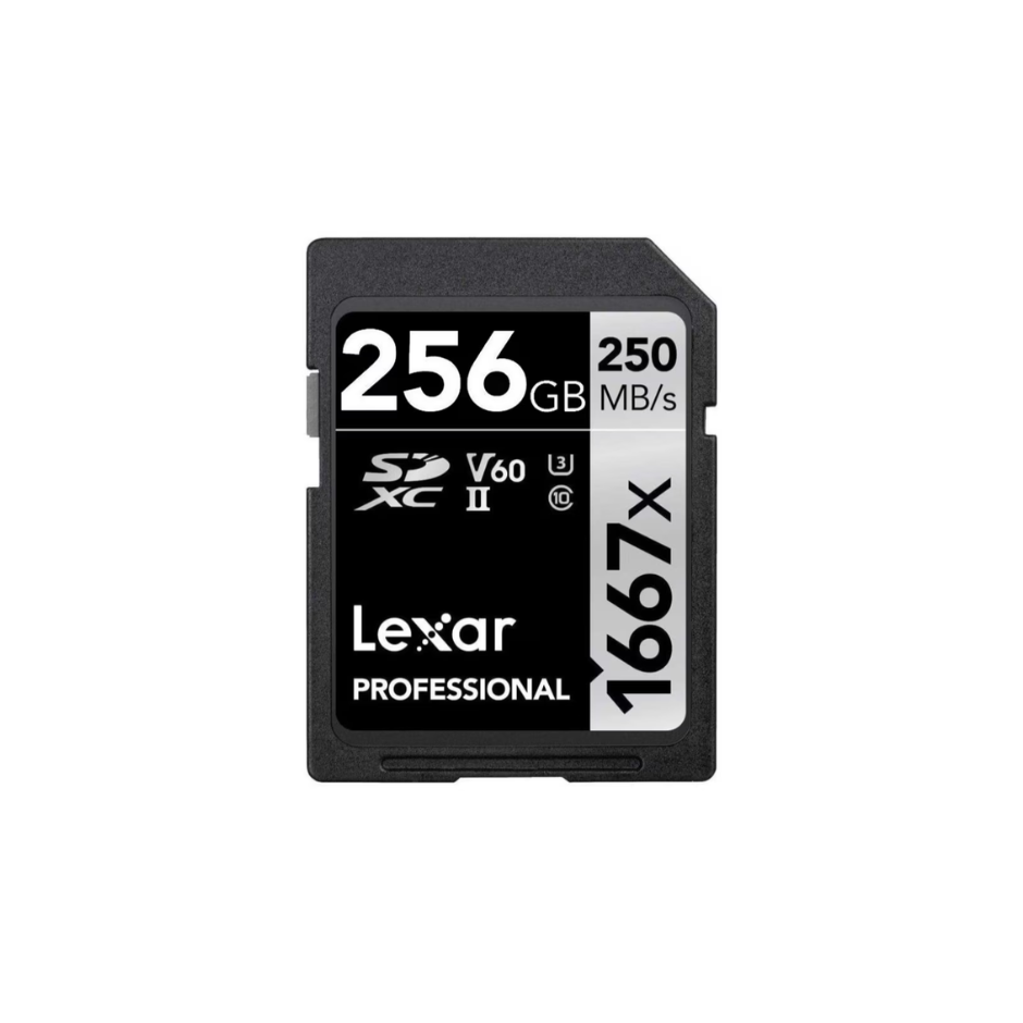 Memoria SDXC Lexar Professional, 256GB, 250MB/s, UHS-II, U3, V60, clase 10