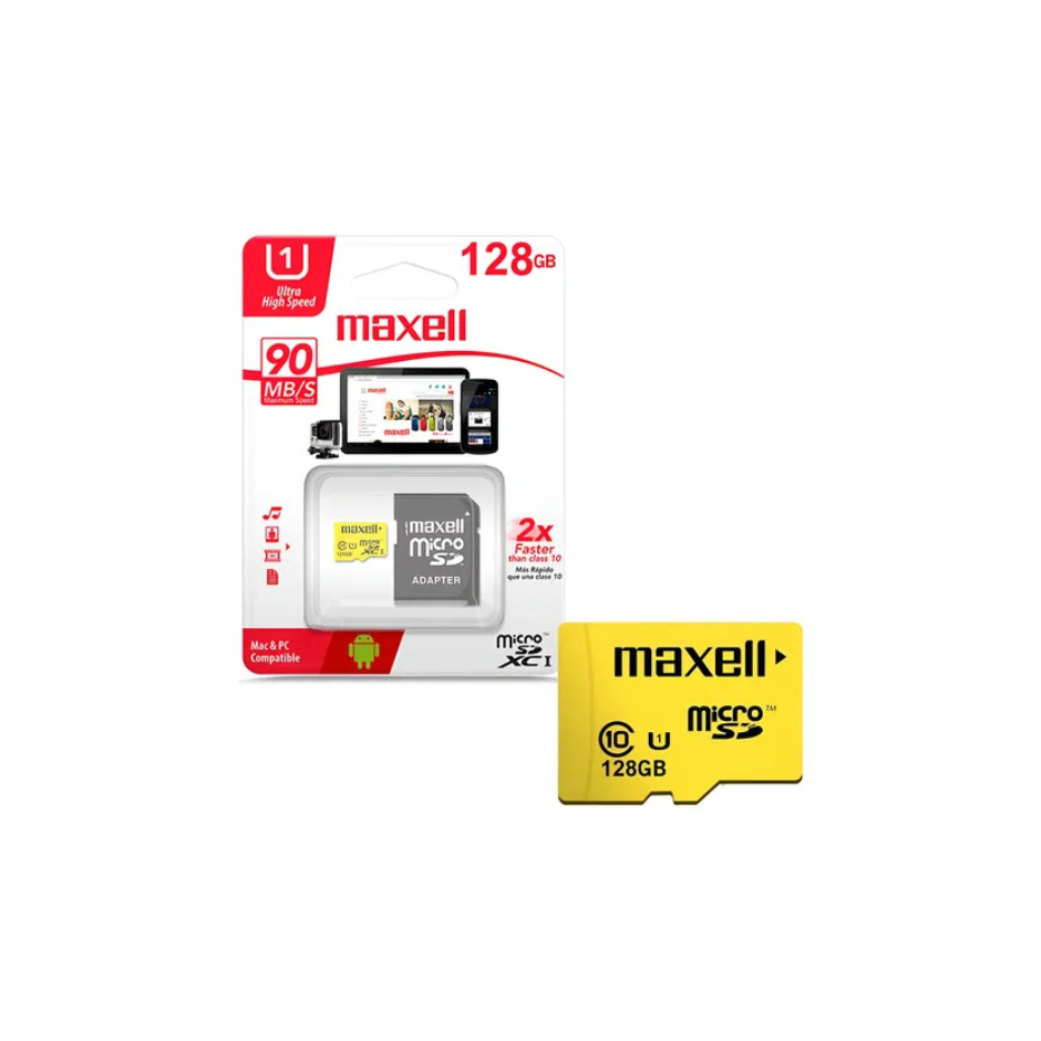 Micro SD Maxell, 128GB, clase 10
