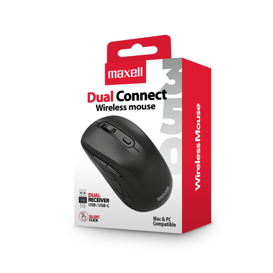 Mouse Wiriless Dual Maxell, 350 Black 